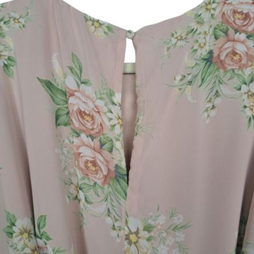 Lulu's Garden Gala Light Pink Floral Print Long Sleeve Shift Dress - Picture 4 of 10